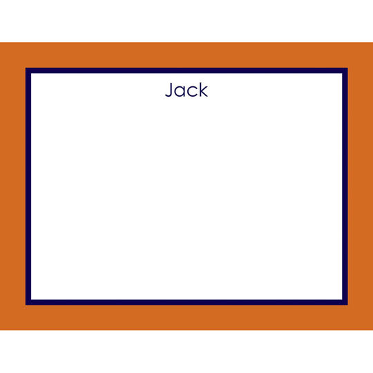 Orange Border Flat Note Cards